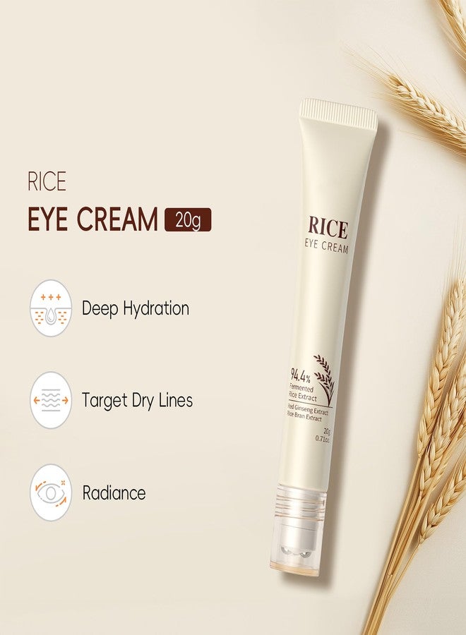 MIESCHER Rice Eye Cream, Multi-Effect Correxion Eye Cream with 94.4% Fermented Rice Extract, Deep Hydration Improve Dark Circles Eye Bags Under Eye Cream for Fine Wrinkles and Puffiness Treatment - Image 4